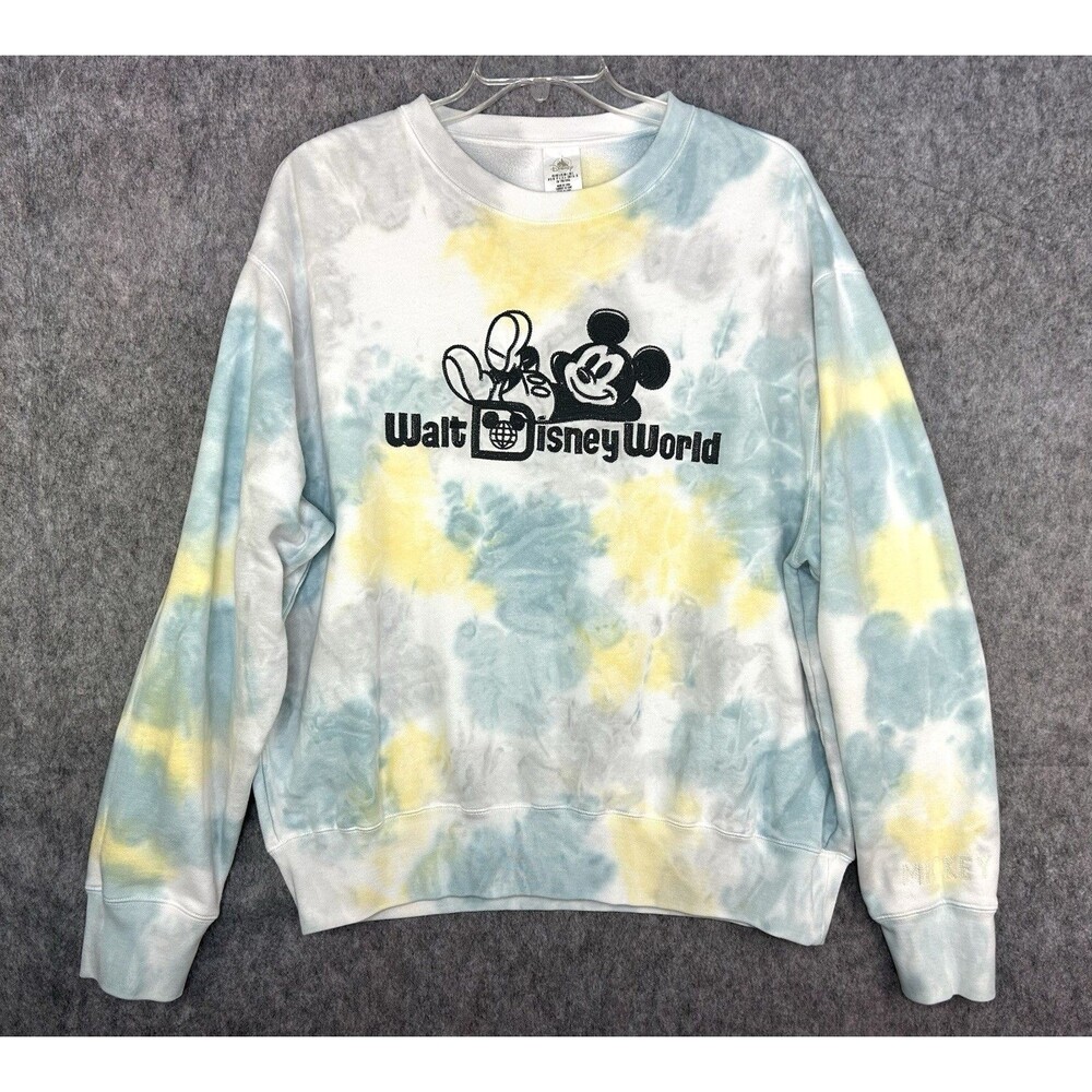 Walt Disney World Mickey Mouse Tie Dye Embroidered Sweatshirt Large